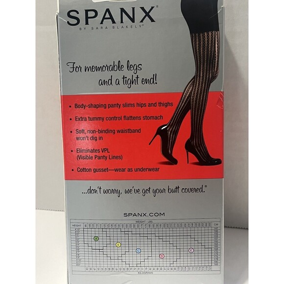 NWT SPANX Uptown Tight-End Tights Tuxedo Stripe Black **Size B** - Picture 2 of 3